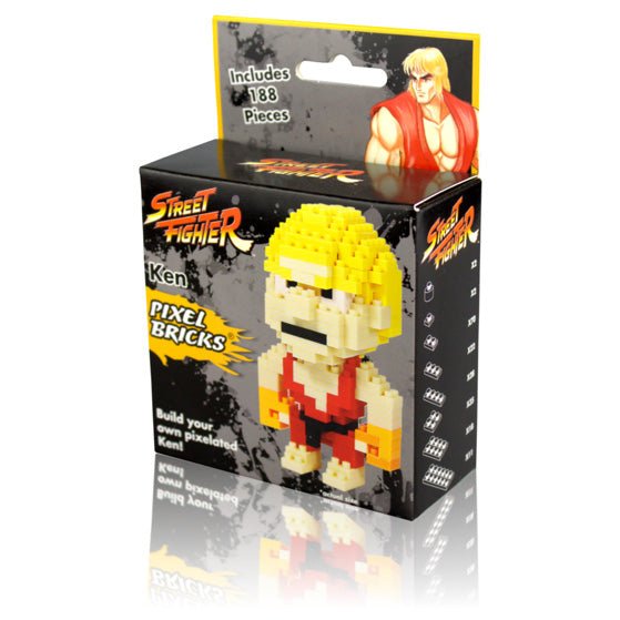 Street Fighter 2 Ken Pixel Bricks - GeekCore