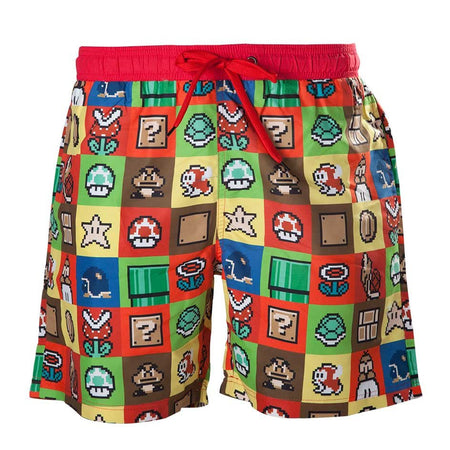 Super Mario Bros. Tiled Swim Shorts - GeekCore