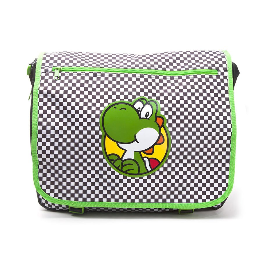 Super Mario Premium Yoshi Checkered Messenger Bag - GeekCore