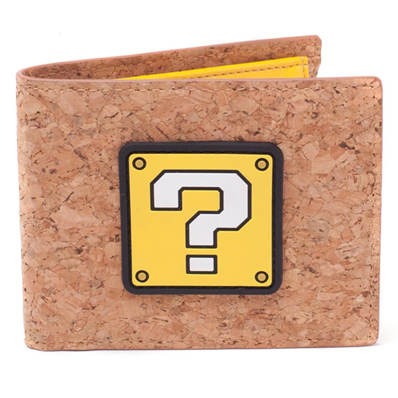 Super Mario Question Block Bi - Fold Cork Wallet - GeekCore