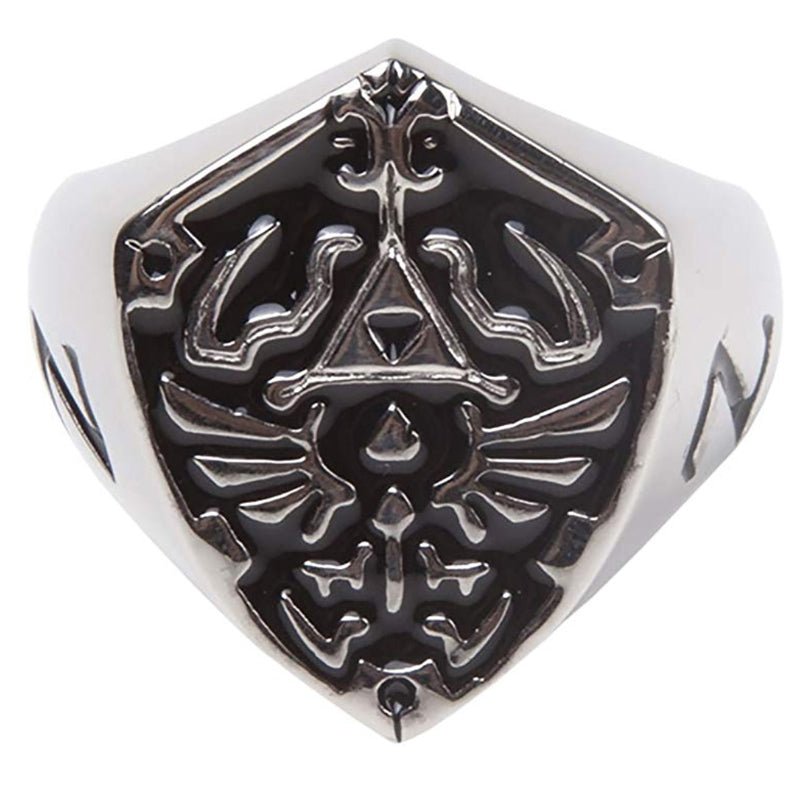 The Legend of Zelda Hylian Shield Metal Signet Ring - GeekCore