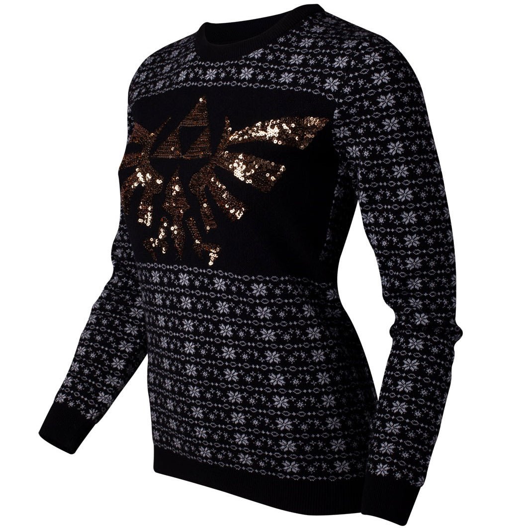 The Legend of Zelda Sequinned Knitted Girls Christmas Jumper / Sweater - GeekCore