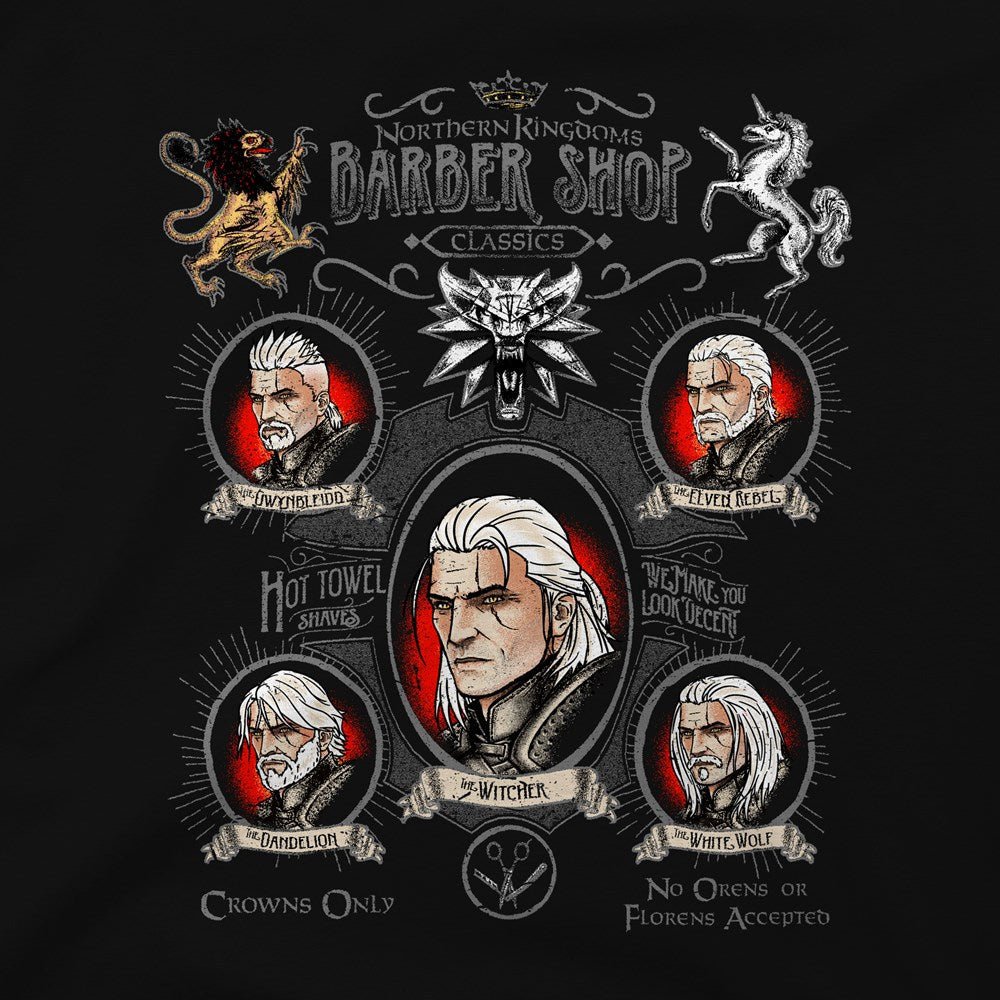 The Witcher Shave and a Haircut T - Shirt - GeekCore