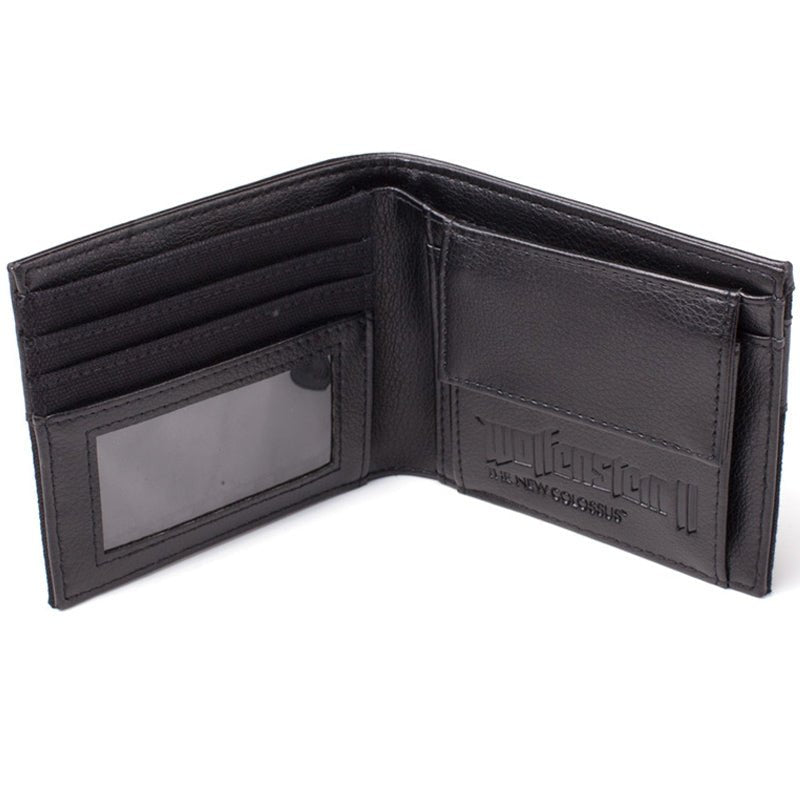 Wolfenstein Bi - Fold Wallet with Metal Badge Logo - GeekCore