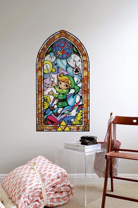 Zelda Stained Glass Wall Decal (Gold) - GeekCore
