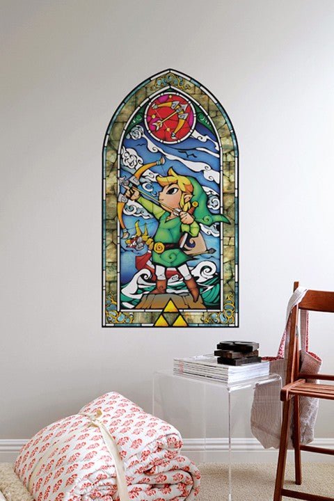 Zelda Stained Glass Wall Decal (Hero's Bow) - GeekCore