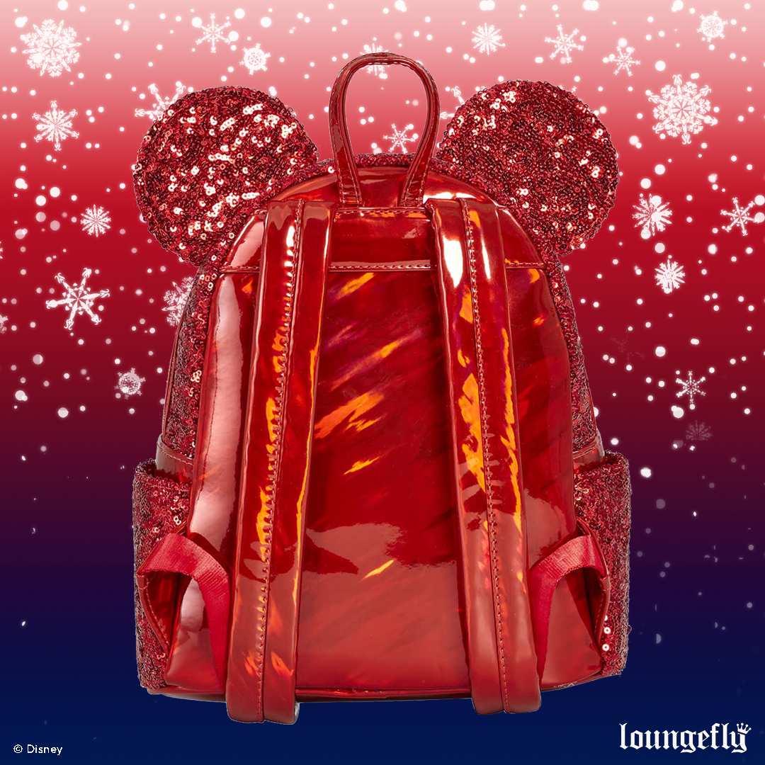 Loungefly x Disney Minnie Mouse Red Sequin Mini Backpack