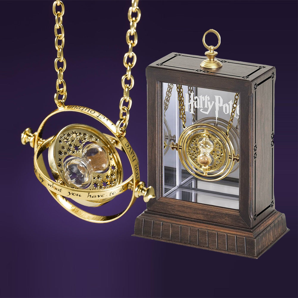 Hermione's Gold Tone Harry Potter Time Turner Rotating Hourglass Necklace -  Sta8mentz